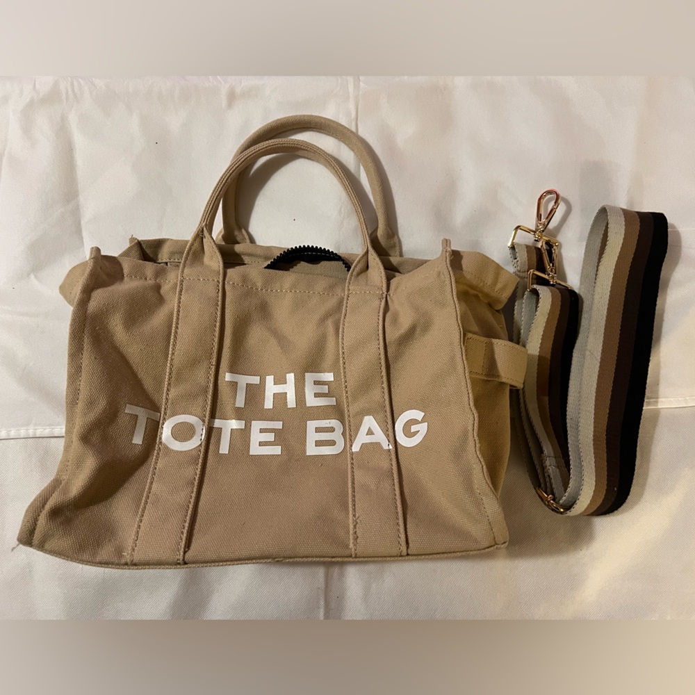 Marc Jacob’s inspired style medium tote the tote bag beige removable strap tan - Picture 5 of 9